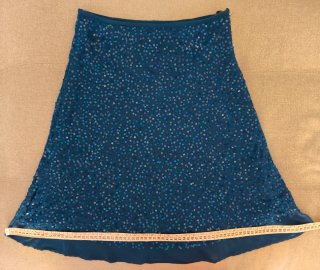 Falda lentejuelas azul petróleo T-36