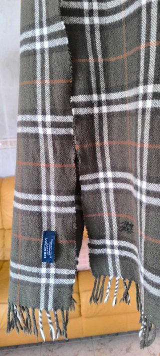 Bufanda Burberry Verde Cuadros Lana