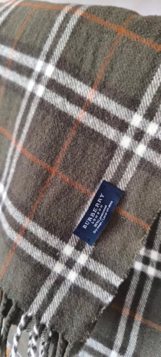 Bufanda Burberry Verde Cuadros Lana
