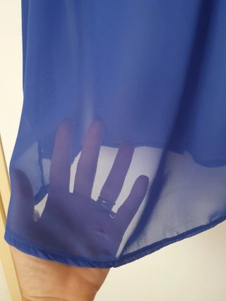 Camisa azul transparente mujer