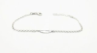 Pulsera Pluma de Plata de primera ley 925