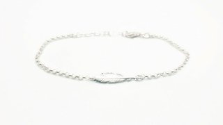 Pulsera Pluma de Plata de primera ley 925