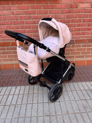 Carrito bebé polipiel rosa