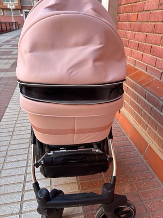 Carrito bebé polipiel rosa