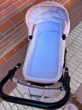 Carrito bebé polipiel rosa