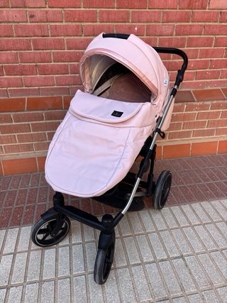 Carrito bebé polipiel rosa