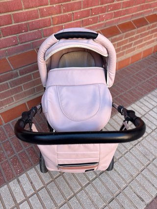 Carrito bebé polipiel rosa
