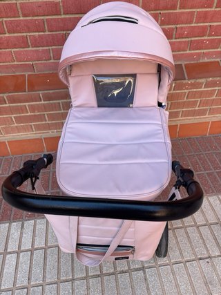 Carrito bebé polipiel rosa