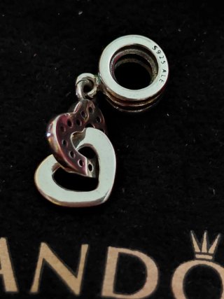 Charm Pandora Cuori Intrecciati Argento e Oro