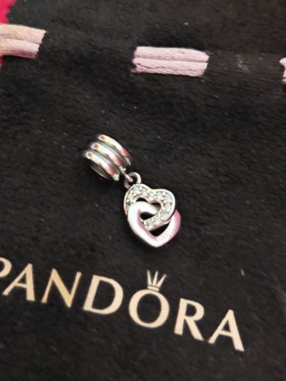 Charm Pandora Cuori Intrecciati Argento e Oro