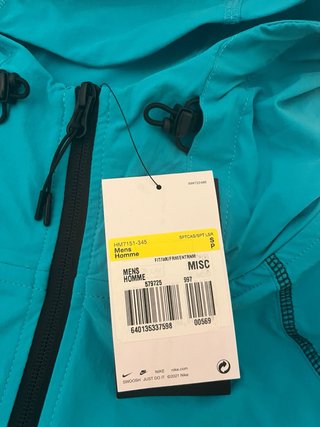 Giacca Nike Tech Fleece Nera e Turchese Tg. S