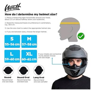 Casco Moto Westt Gris Talla L (59-60cm)