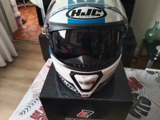 Casco HJC i90 touring azul y blanco