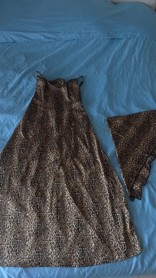 Vestido largo estampado animal print