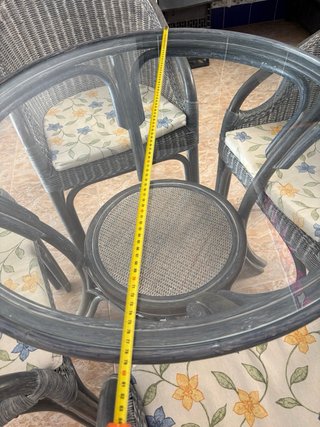 Conjunto mesa y 4 sillas mimbre