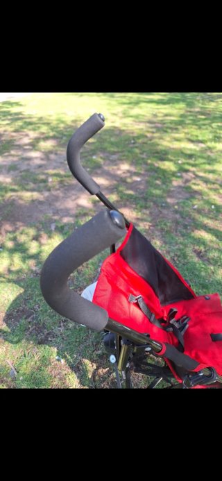 Carrito de bebé rojo