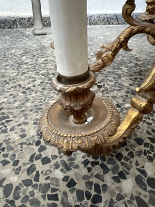 Lámpara antigua de bronce