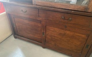 Credenza Asiatica in  Legno massiccio e Vetro