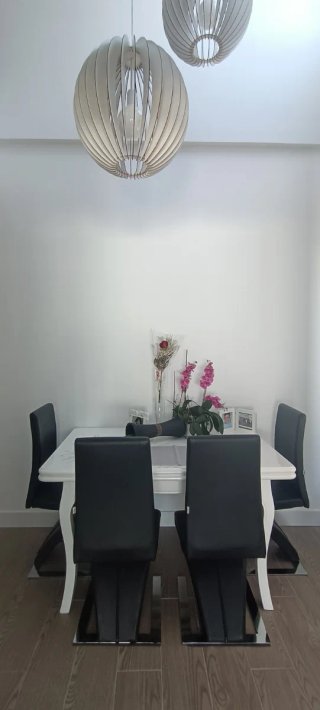 Mesa Comedor Madera Noble Lacada Blanca