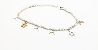 Pulsera Plata 925 Lunas y Estrellas