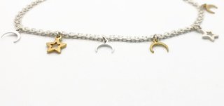Pulsera Plata 925 Lunas y Estrellas