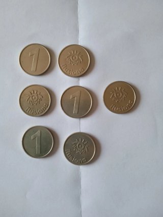Lote 7 tokens antiguos Ilusiona colección monedas