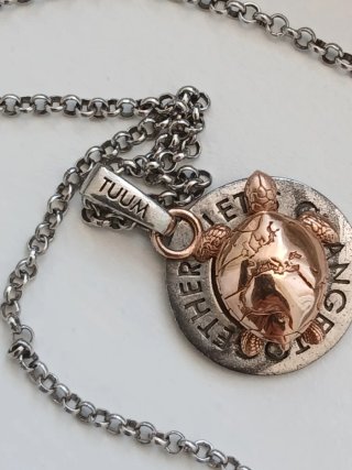 Collana GAIA argento e oro 9kt tartaruga