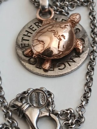 Collana GAIA argento e oro 9kt tartaruga