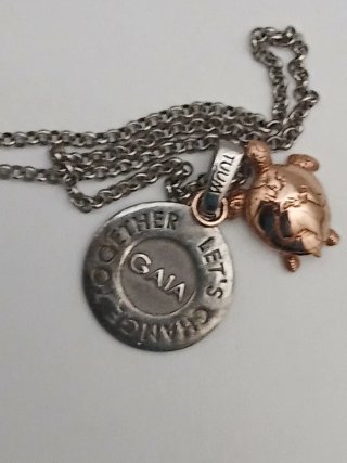 Collana GAIA argento e oro 9kt tartaruga