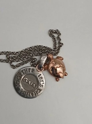 Collana GAIA argento e oro 9kt tartaruga