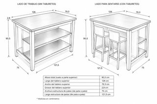 Isla cocina madera (estilo rústico) “Leer descrip.