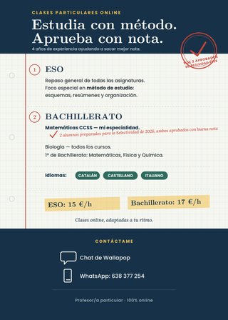 Clases particulares para ESO y bachiller