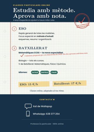 Clases particulares para ESO y bachiller
