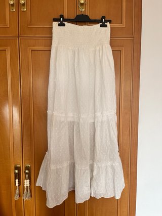 Falda/Vestido Blanco Boho Talla M