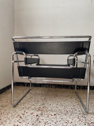 Sillón Wassily Réplica Negro/Plata