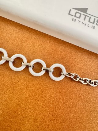 Pulsera Lotus Cerámica y Acero Nueva