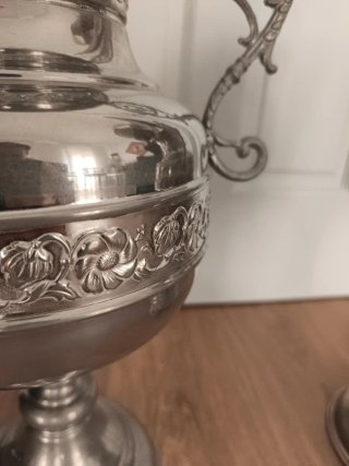 2 Jarrones altar plateados XXL