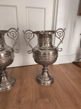 2 Jarrones altar plateados XXL