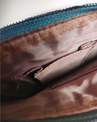 Bandolera David Jones azul petróleo 22 cm original
