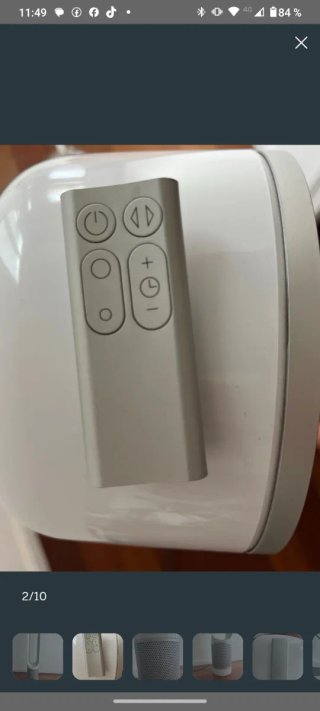 Ventilador Dyson Plata y Blanco