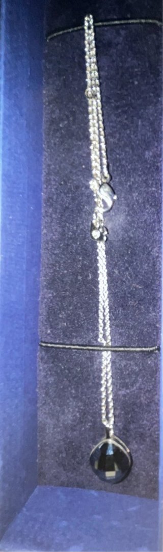 Collar Swarovski original cristal negro y plata