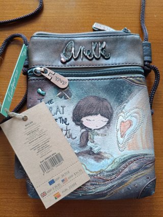 Bolso bandolera Anekke marrón y verde