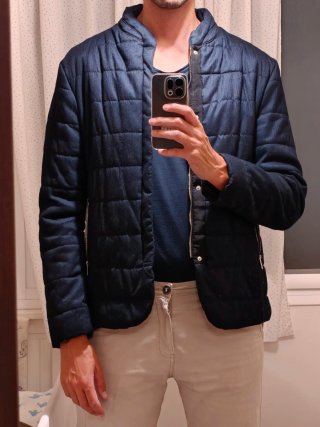 Cazadora chaqueta Zara acolchada azul marino