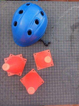 Lote de patines en línea morados y blancos
