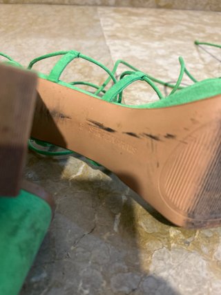 Sandalias plataforma verdes talla 38