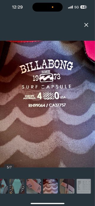 Chaqueta neopreno surf Billabong