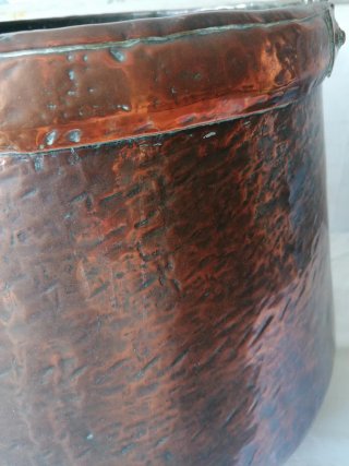 Antiguo caldero cobre macizo S.XIX