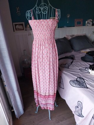 Vestido largo vintage flores tirantes