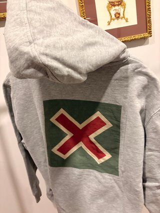 Sudadera gris Blue Banana con capucha