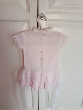 Vestido rosa punto bebé